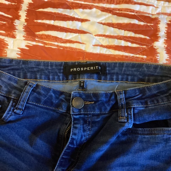 Prosperity Dark Blue Raw Hem Skinny Jeans - Picture 3 of 3